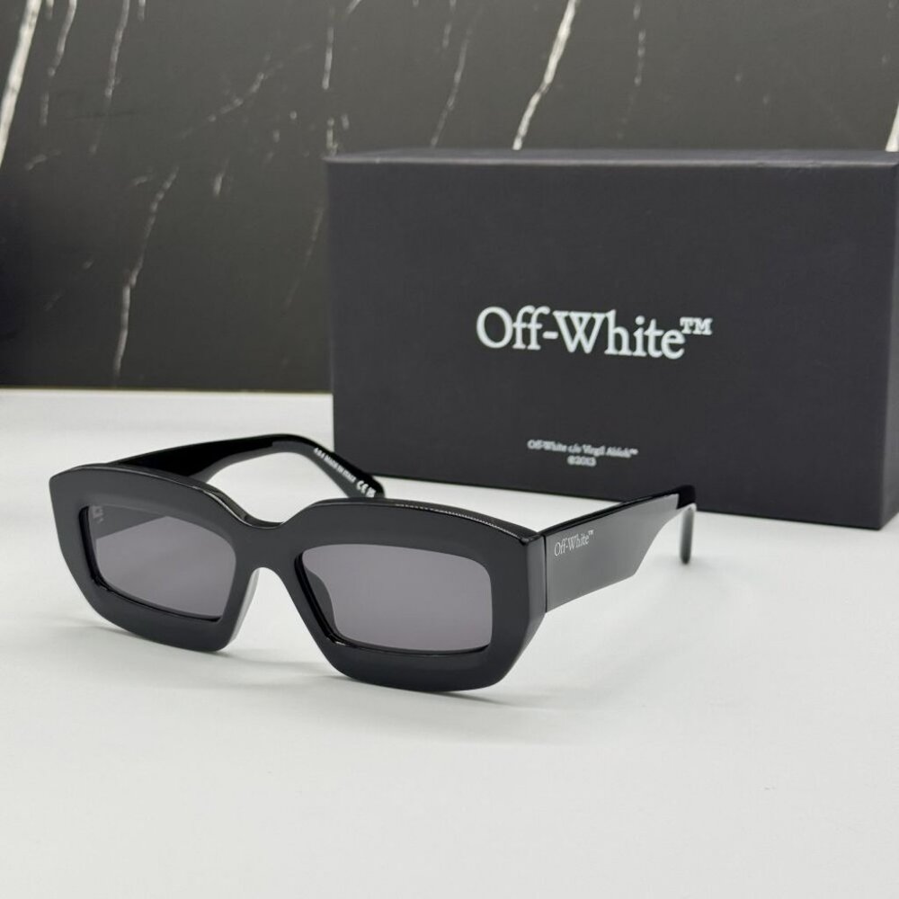 NEW OFF-WHITE OERI138 CHARLOTTE 1007 SUNGLASSES UNISEX BLACK SQUARE EYEWEAR